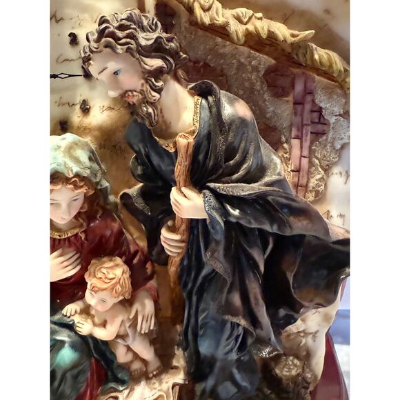 The Mirella Collection Holy Family Sculpture Clock - Jesus Religious - Christmas - Picture 4 of 7